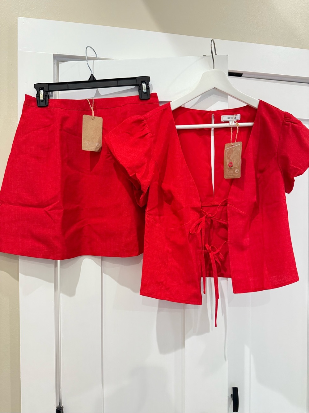 RIHOAS Red Women's Dress Top